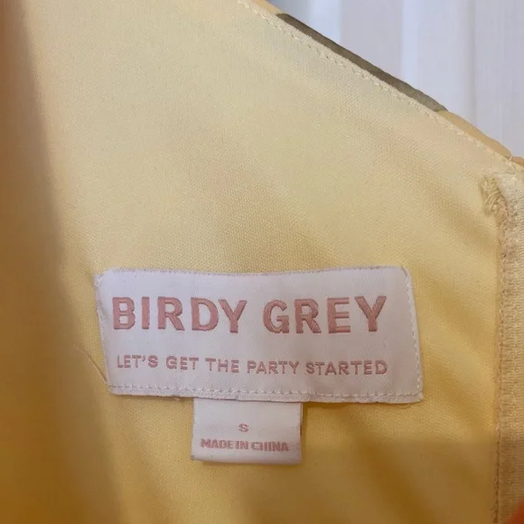 Birdy Grey Michelle Bridesmaid Dress in Pale Yellow Rococo Floral Size S - Picture 5 of 6